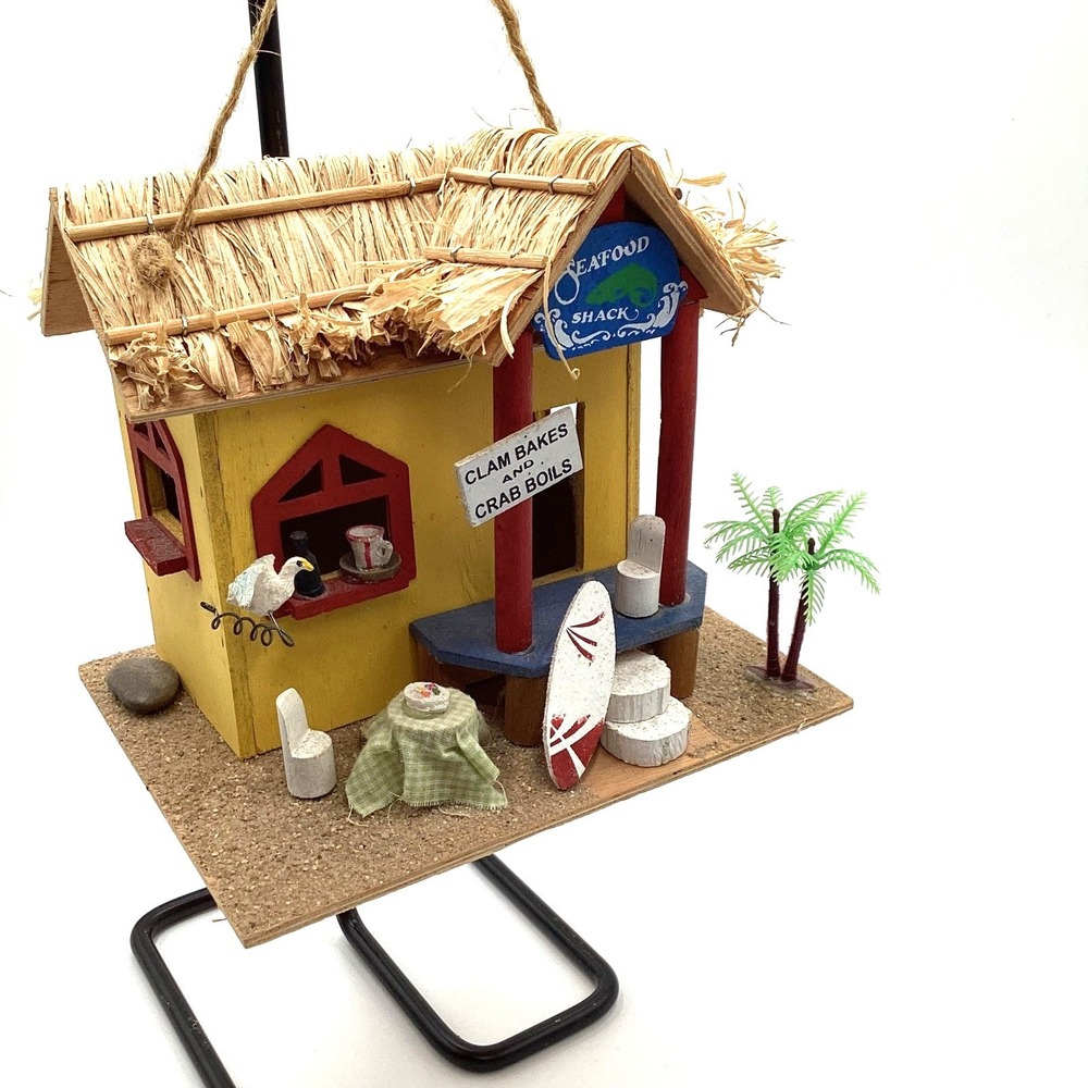 Atico International Tropical Seafood Shack Birdhouse Beach Decor Surfboard 2011